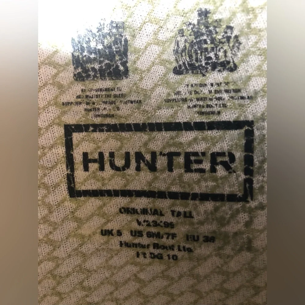 Hunter Women Rain Black Tall Boots Size 6-7 - Picture 7 of 10